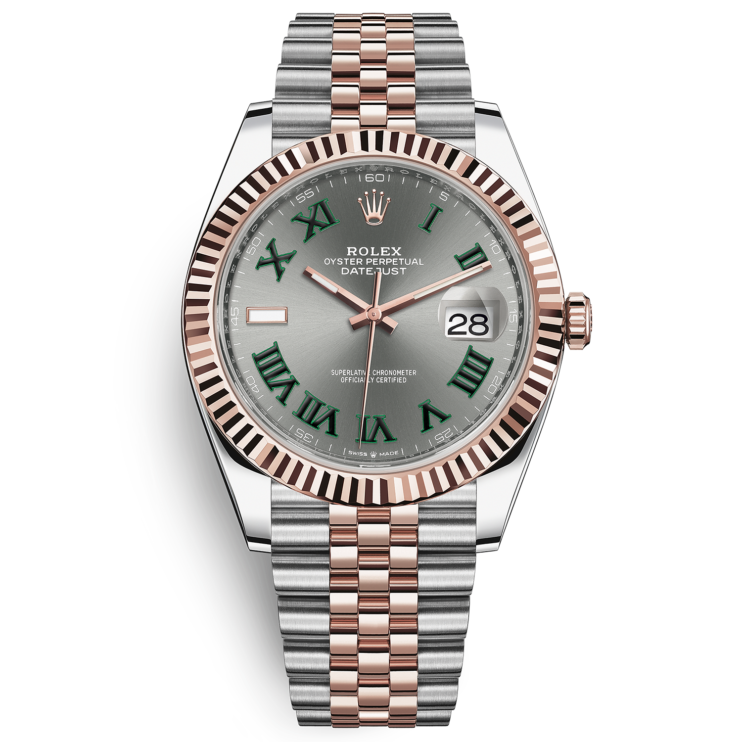 Rolex Datejust 41mm Steel & Everose Gold 126331 Phiên bản mặt số slate dây Jubilee