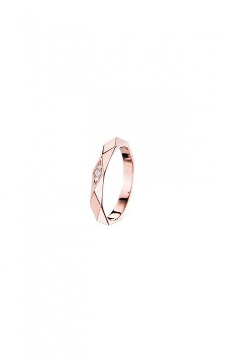 Facette Pink Gold Wedding Band , JAL00091