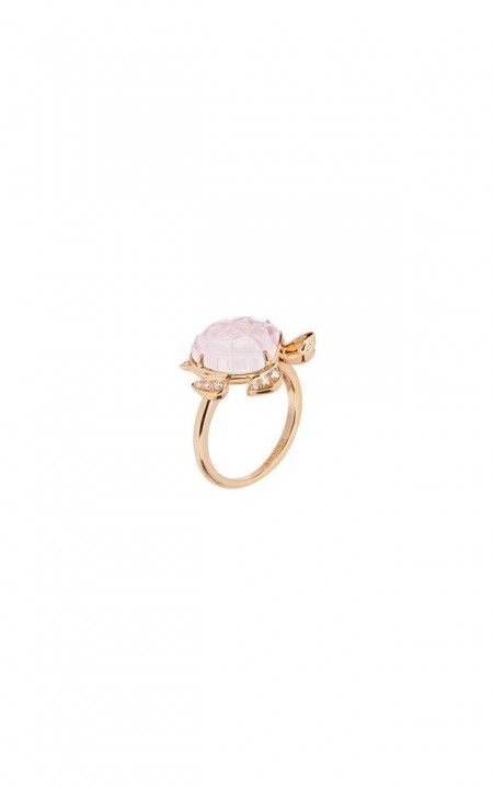 Honu, the turtle ring, pink quartz, JRG02028