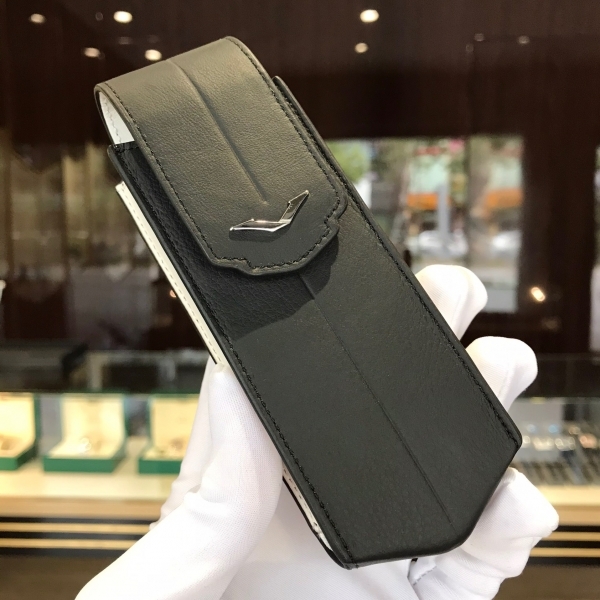 Bao da  Vertu Signature S da bê viền trắng