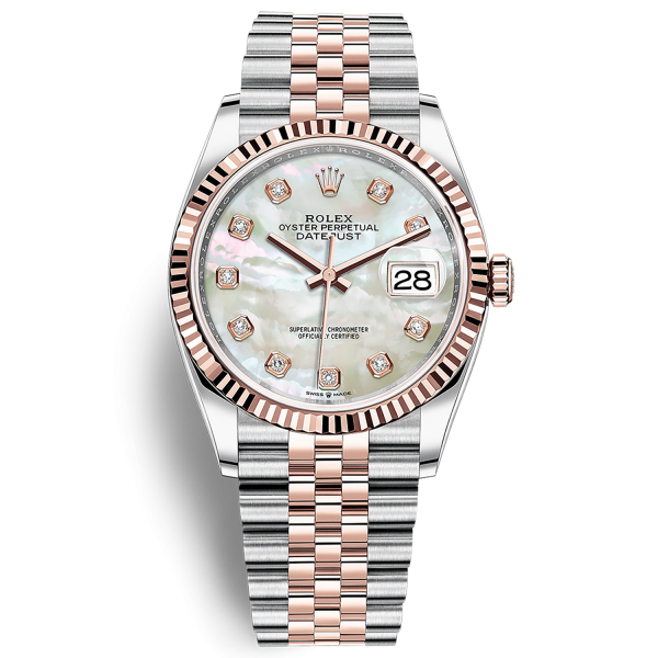 Đồng Hồ Rolex Datejust 41mm 126331 Phiên bản mặt số đá xà cừ trắng nạm kim cương dây Jubilee