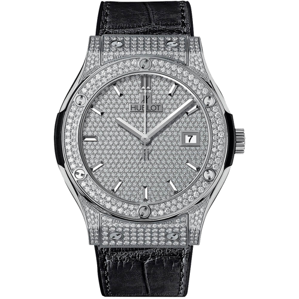 Đồng Hồ Hublot Classic Fusion Titanium Full Pave  Automatic 38mm