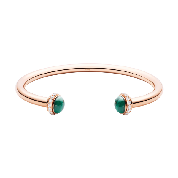 Lắc tay Rose gold malachite diamond open bangle bracelet G36PB100