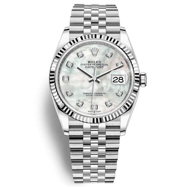 Đồng Hồ ROLEX DATEJUST 36 126234 MẶT SỐ VỎ TRAI TRẮNG DÂY ĐEO Jubilee