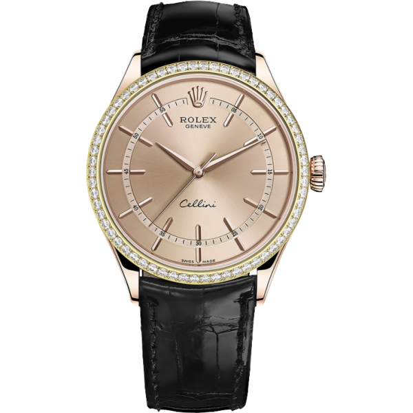 Đồng Hồ Rolex Cellini Dual Time 39mm 50705-001 dây đeo da