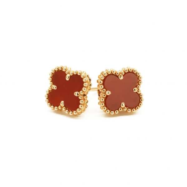 Bông tai Van Cleef & Arpels Floral earrings hoa trơn nhỏ