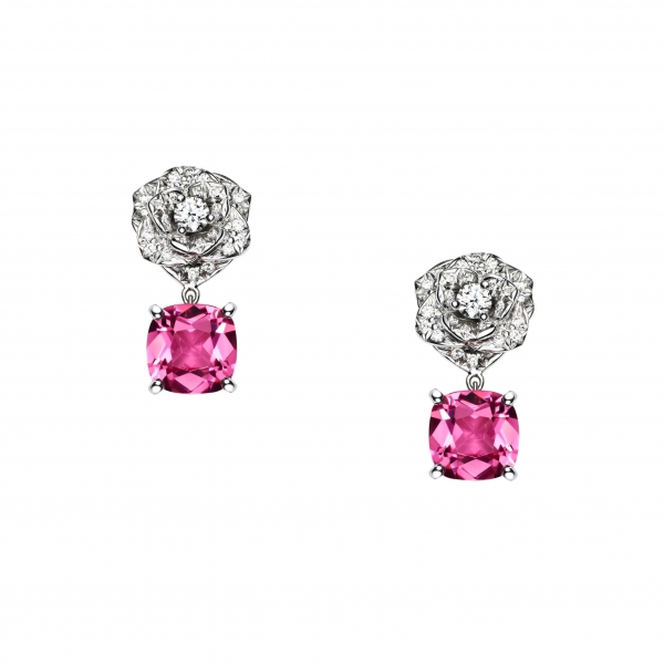 Bông tai White gold tourmaline diamond earrings G38U0052