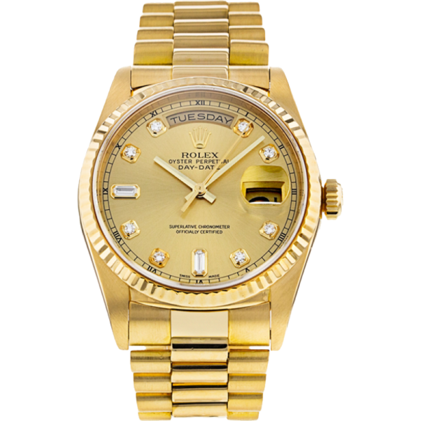 Đồng Hồ Rolex 18238 Day Date President cọc kim cương vàng khối 18k