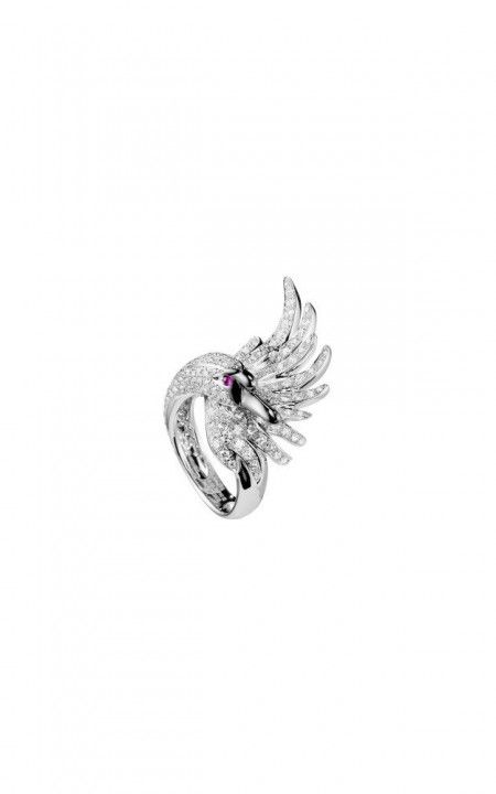 Cypris, the swan ring Diamonds, JRG01476