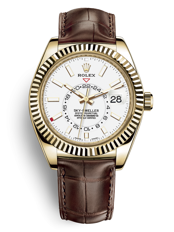 Rolex Oyster Perpetual Sky-Dweller 42mm 326138 chất liệu vàng 18 ct dây đeo da máy cơ Perpetual Calibre 9001