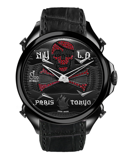 Jacob & Co PALATIAL FIVE TIME ZONE PIRATE BLACK PVD