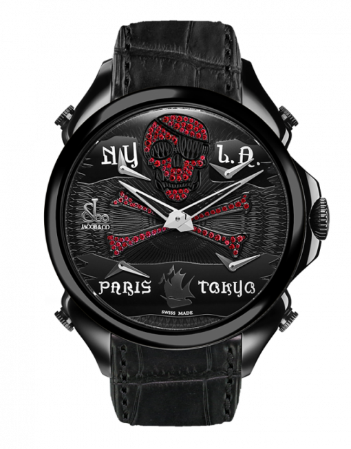 Jacob & Co PALATIAL FIVE TIME ZONE PIRATE BLACK PVD