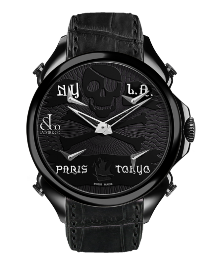 Jacob & Co PALATIAL FIVE TIME ZONE PIRATE BLACK PVD