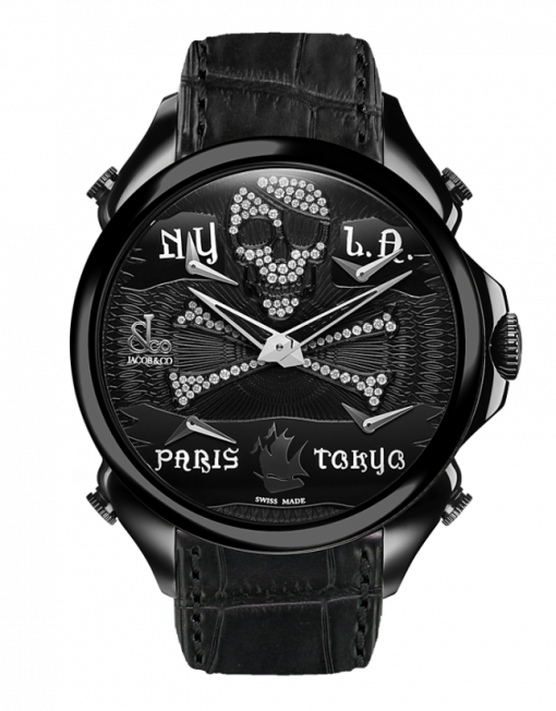 Jacob & Co PALATIAL FIVE TIME ZONE PIRATE BLACK PVD