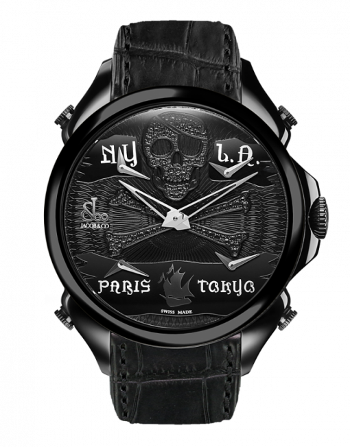 Jacob & Co PALATIAL FIVE TIME ZONE PIRATE BLACK PVD