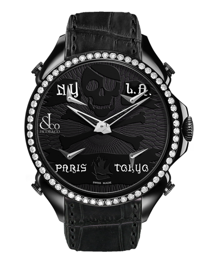 Jacob & Co PALATIAL FIVE TIME ZONE PIRATE BLACK PVD