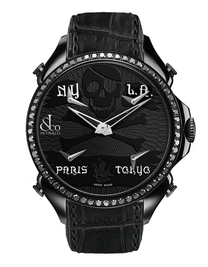 Jacob & Co PALATIAL FIVE TIME ZONE PIRATE BLACK PVD