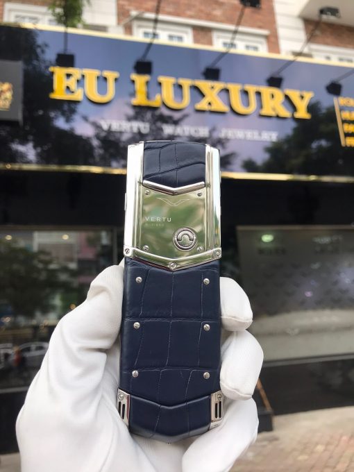 Vertu Signature S Xanh Navy (da cá sấu)